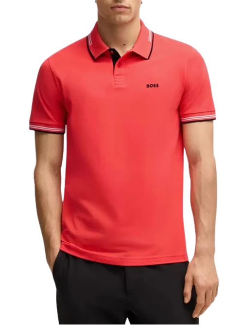 Polo uomo rossa in cotone Boss Green | 50506193641